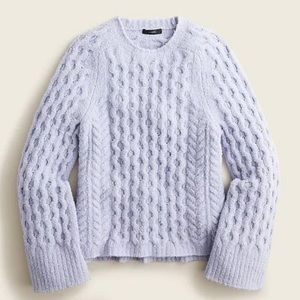 Cotton bouclé cable-knit sweater in Peri Shadow
Item BF004